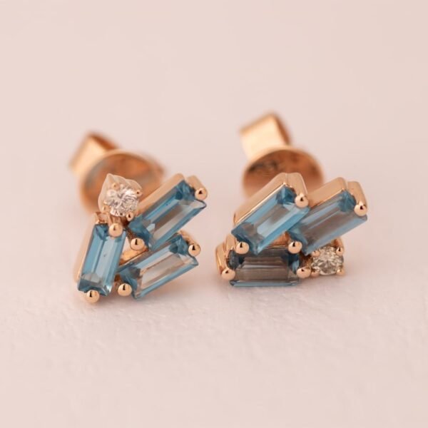 Diamond / Blue Topaz Earrings