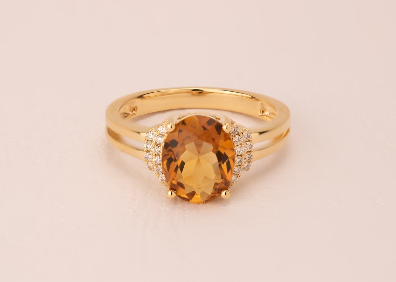 Diamond / Citrine Ring