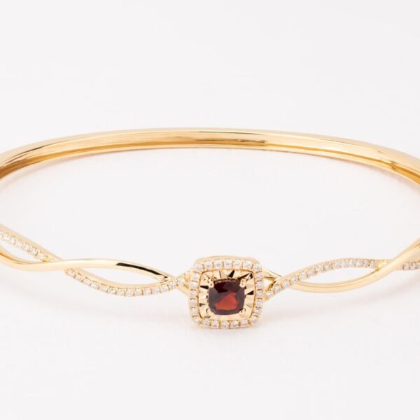 Diamond / Garnet Bangle
