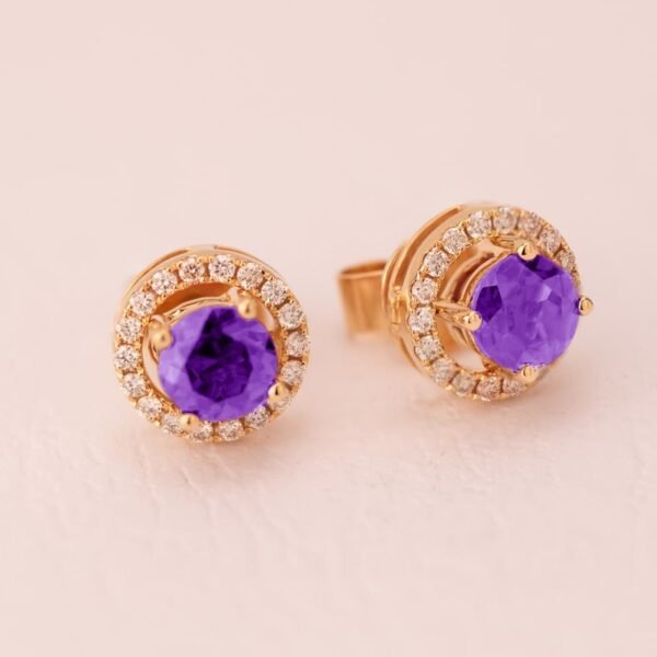 Diamond / Amethyst Earrings