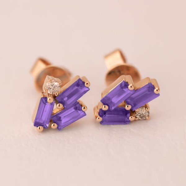 Diamond / Amethyst Earrings