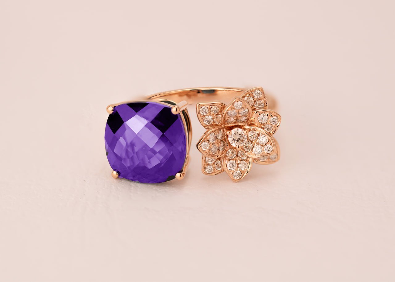Diamond / Amethyst Ring
