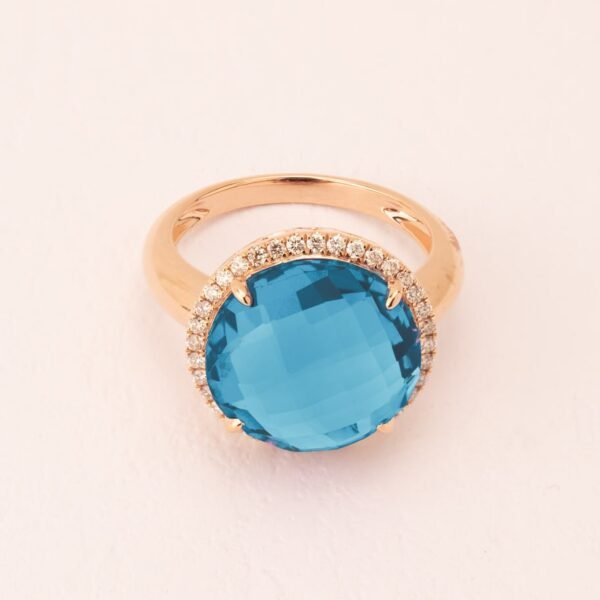 Diamond / Blue Topaz Ring