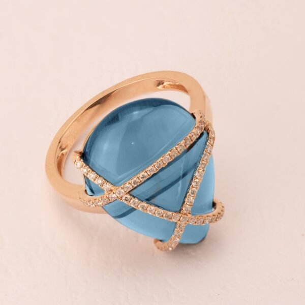 Diamond / Blue Topaz Ring