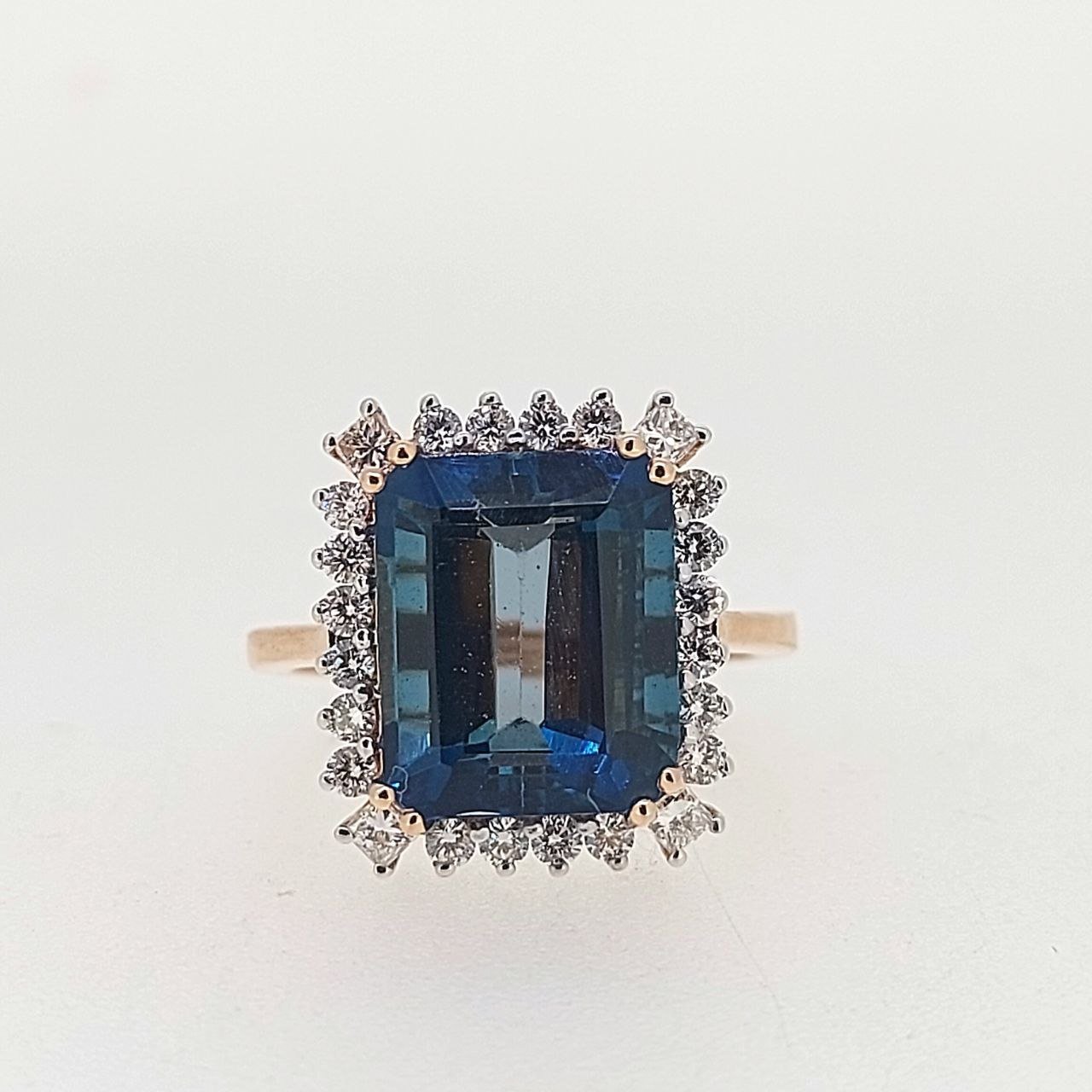 Diamond / Blue Topaz Ring