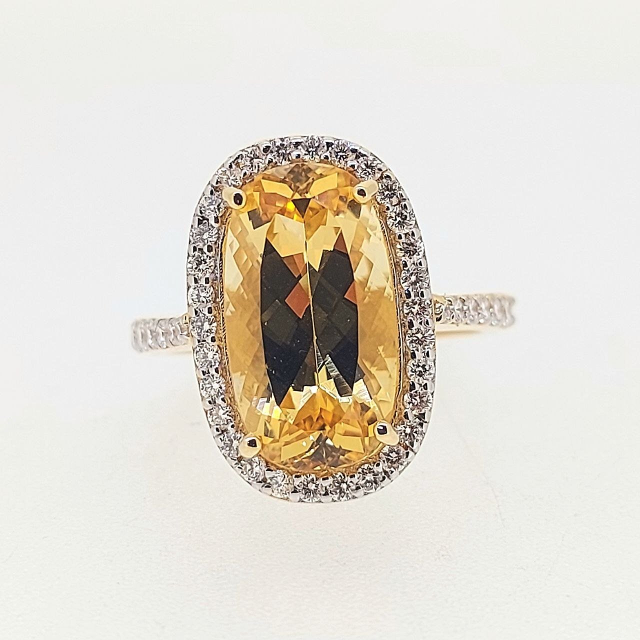 Diamond / Yellow Topaz Ring