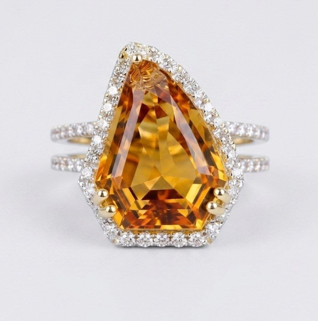 Diamond / Citrine Ring