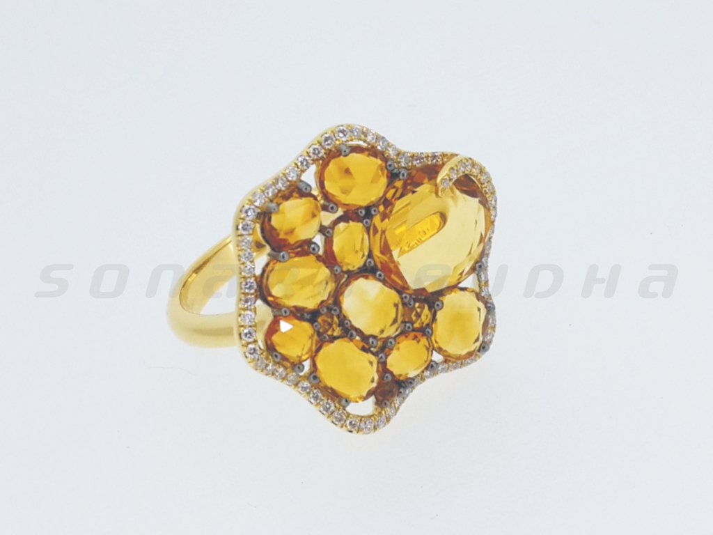 Diamond / Citrine Ring