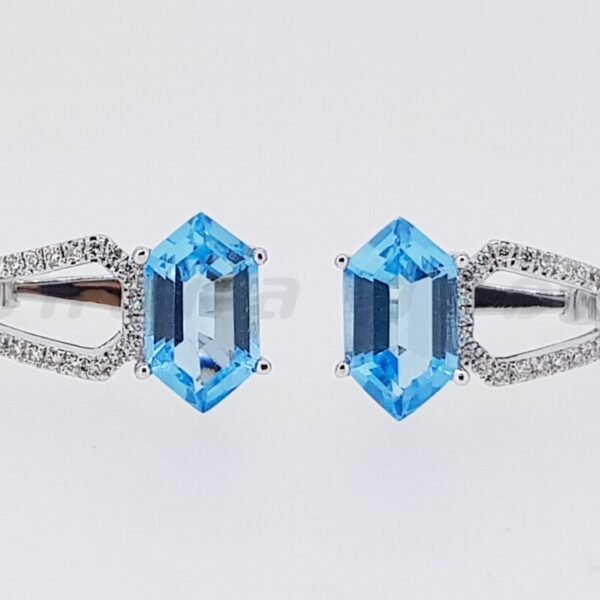 Diamond / Blue Topaz Earrings