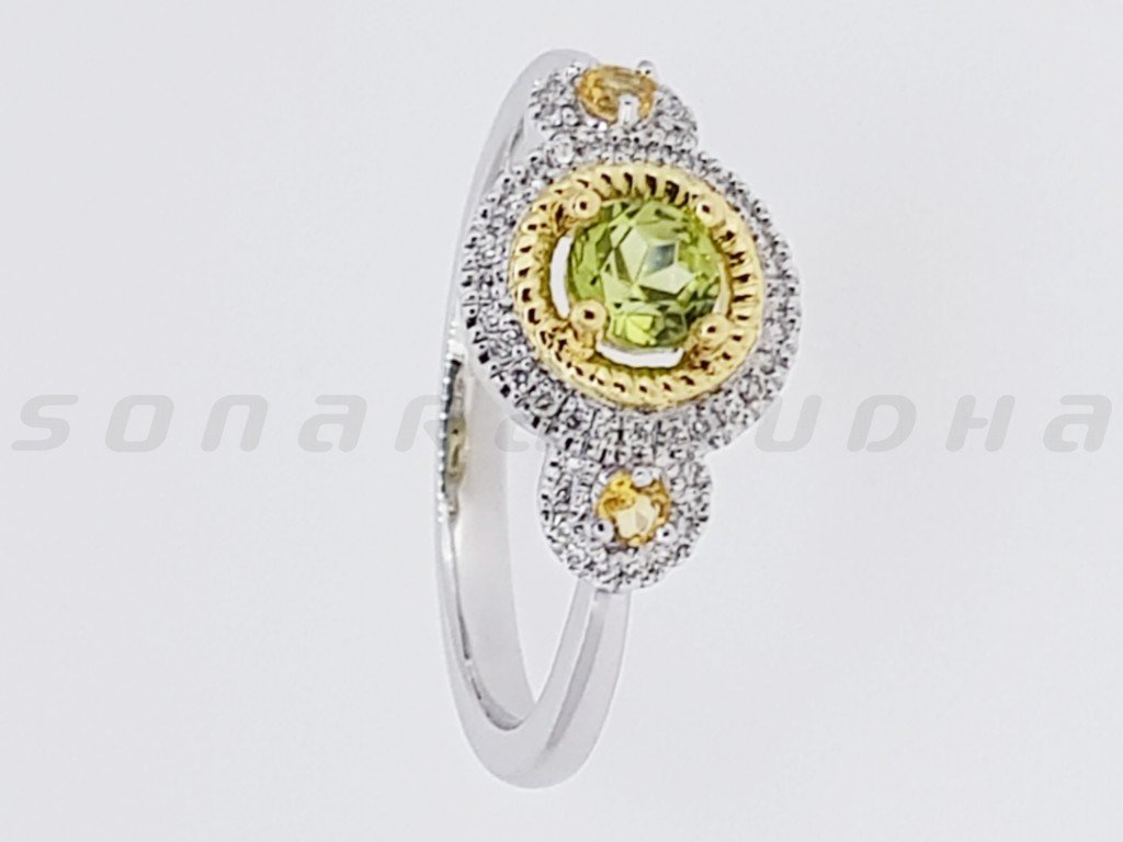 Diamond / Peridot Ring