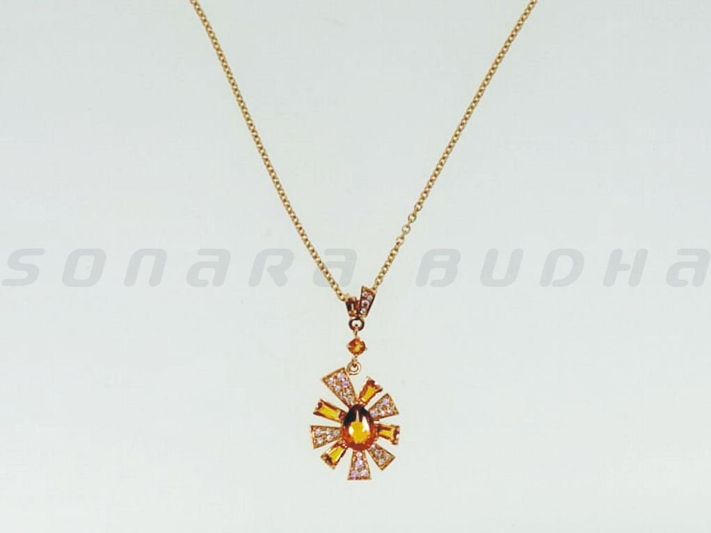 Diamond / Citrine Necklace
