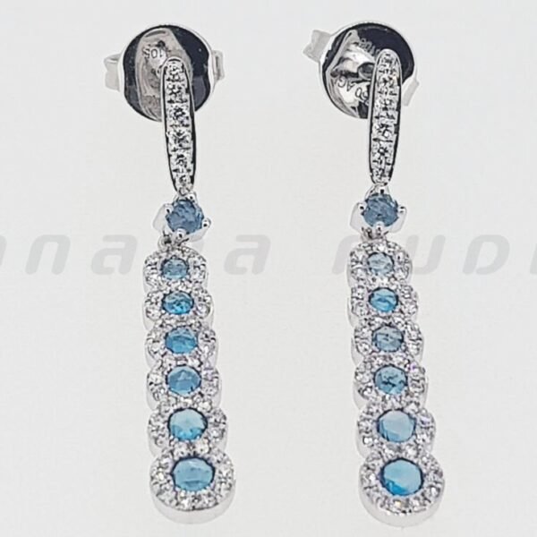 Diamond / Blue Topaz Earrings