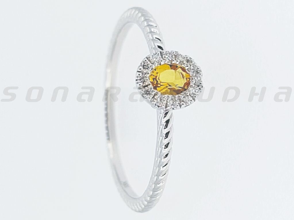 Diamond / Citrine Ring
