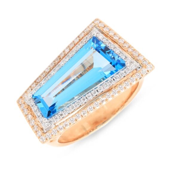 Diamond / Blue Topaz Ring