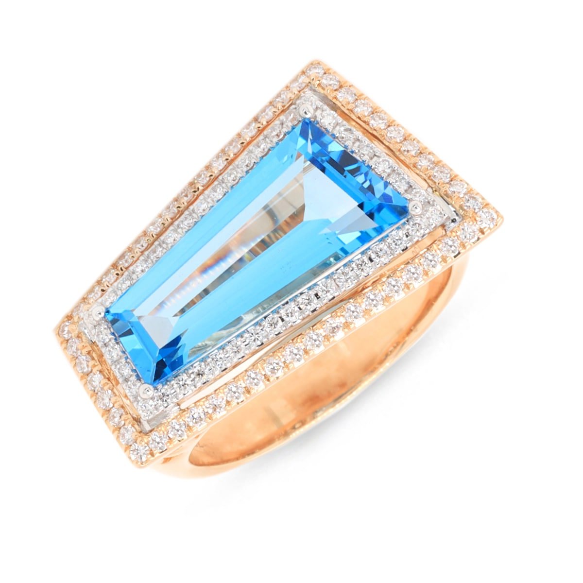 Diamond / Blue Topaz Ring