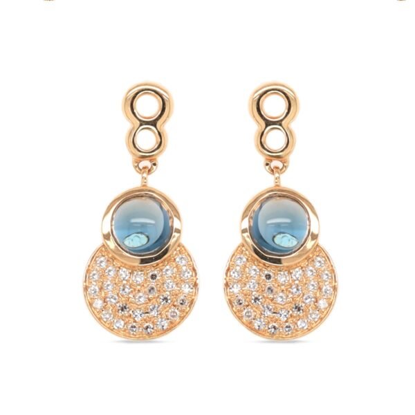 Diamond / Blue Topaz Earrings