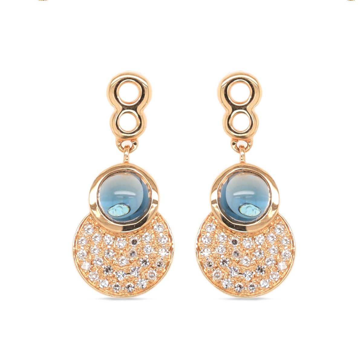 Diamond / Blue Topaz Earrings