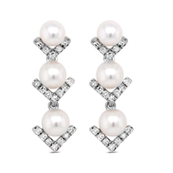 Diamond / FW Pearl Earrings
