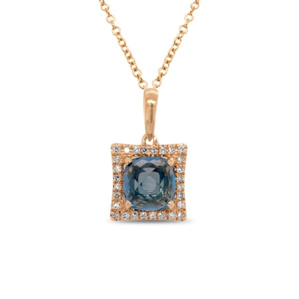 Diamond / Blue Topaz Pendant
