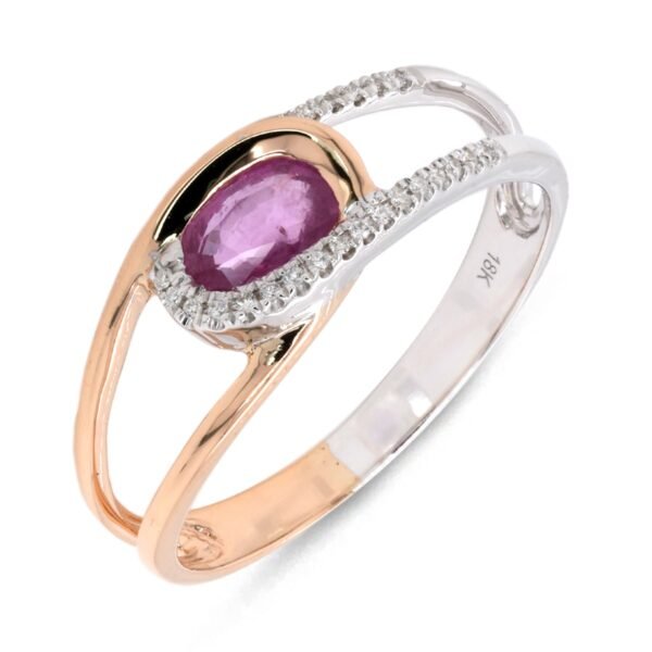 Diamond / Pink Sapphire Ring