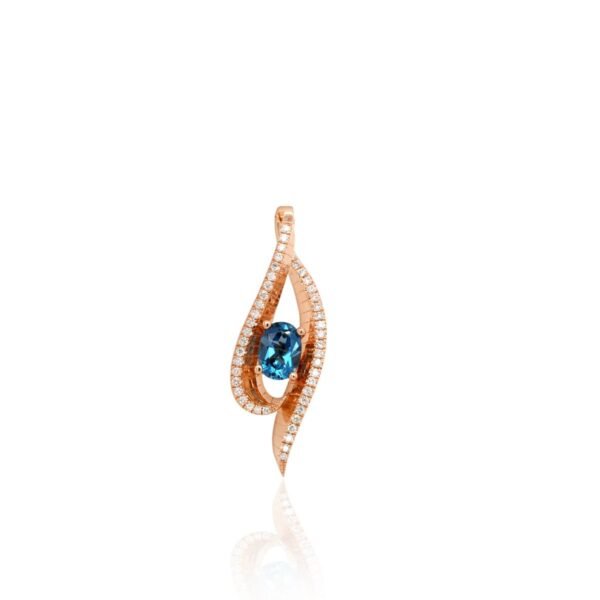 Diamond / Blue Topaz Pendant