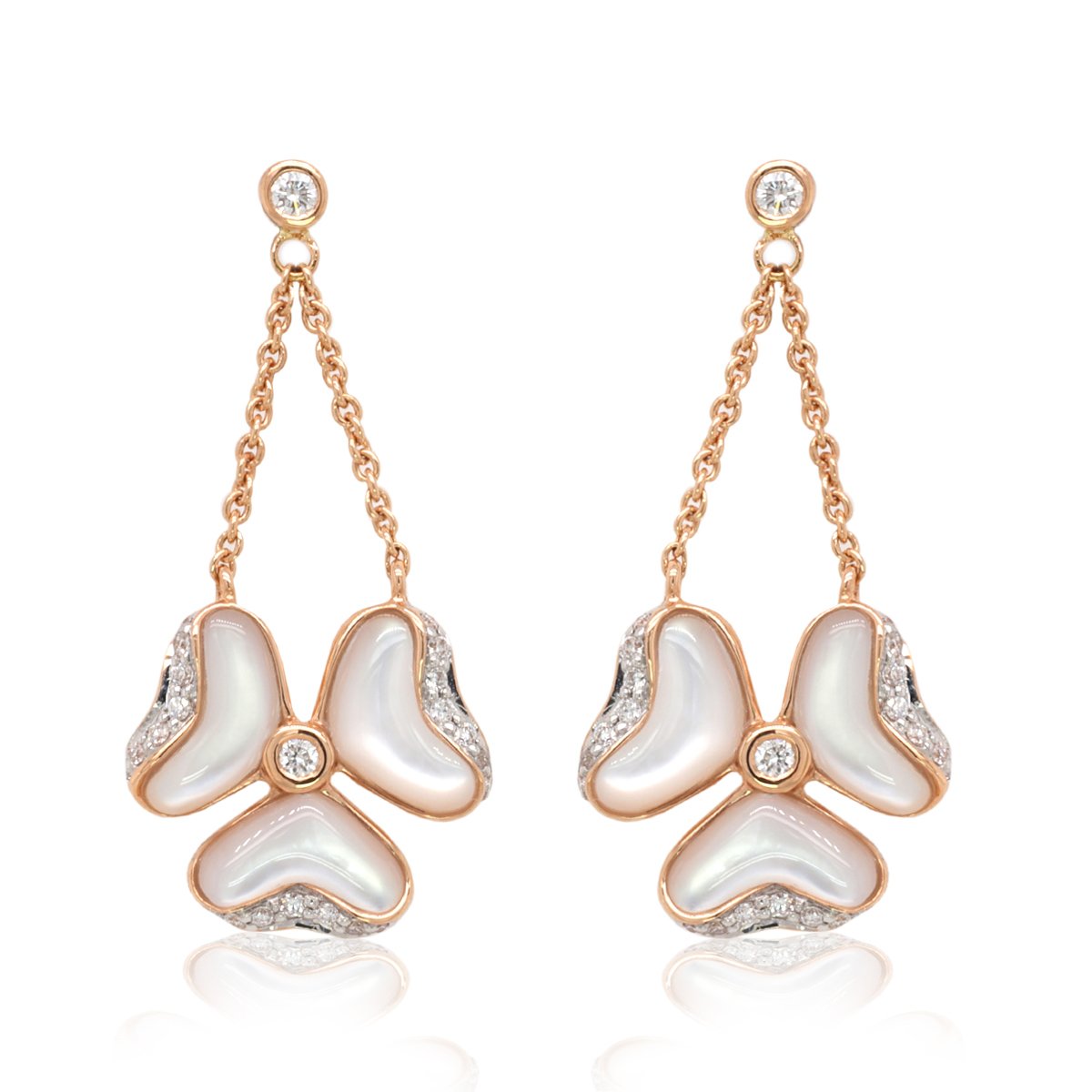 Diamond / Mother of Pearl Earrings