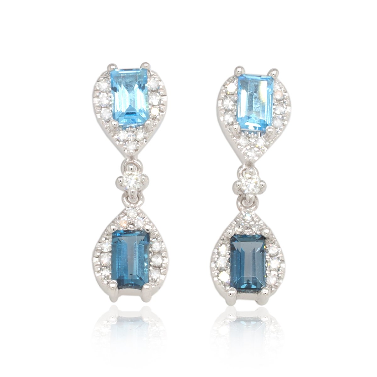Diamond / Blue Topaz Earrings