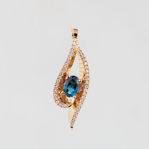 Diamond / Blue Topaz Pendant