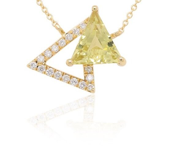 Diamond / Lemon Quartz Necklace
