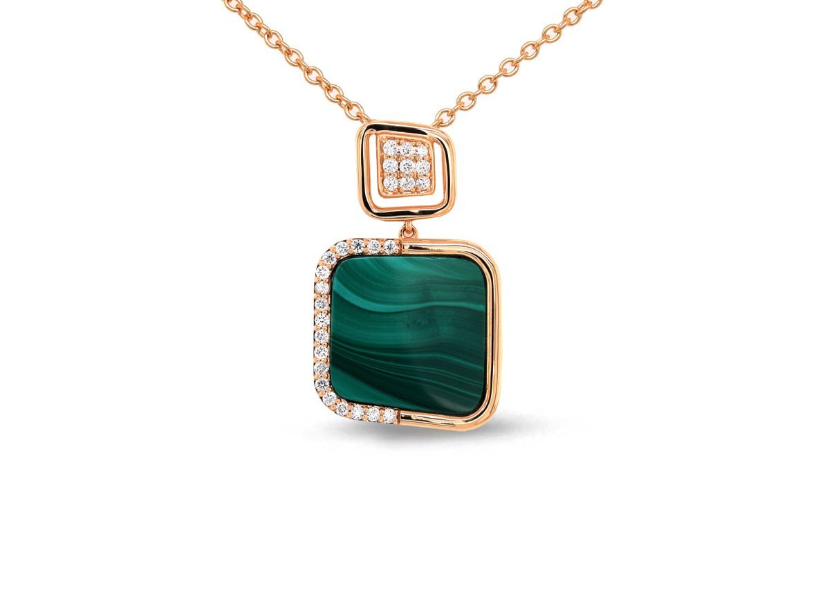 Diamond / Malachite Necklace