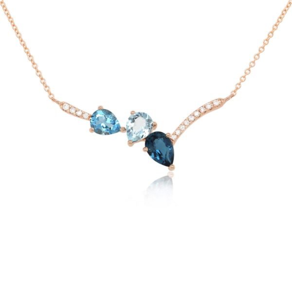 Diamond / Blue Topaz Necklace