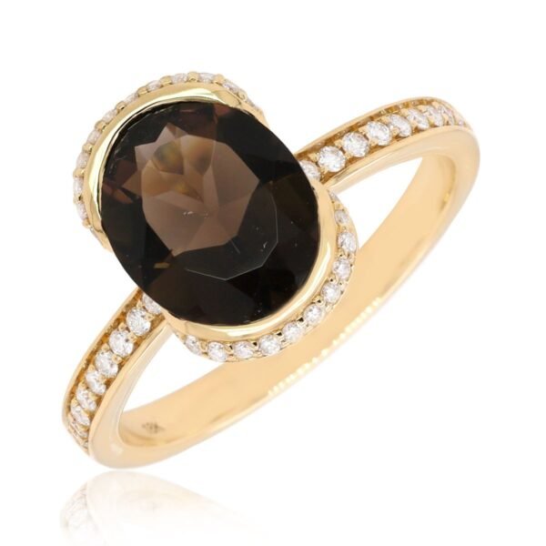 Diamond / Smokey Quartz Ring
