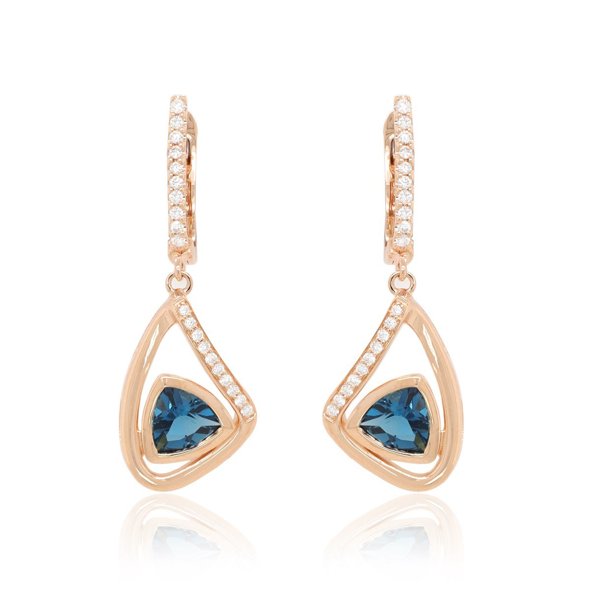 Diamond / Blue Topaz Earrings