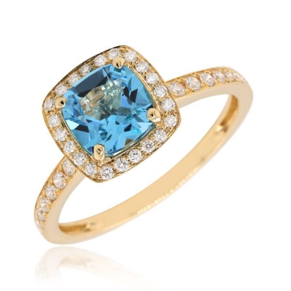 Diamond / Blue Topaz Ring