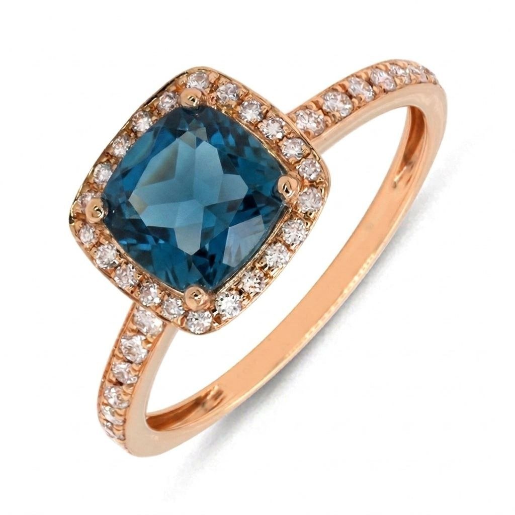 Diamond / Blue Topaz Ring