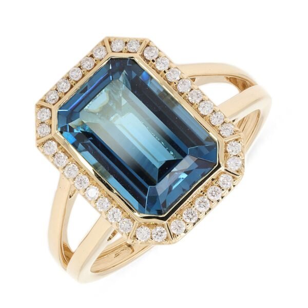 Diamond / Blue Topaz Ring