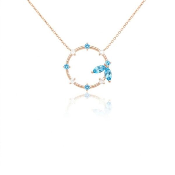 Diamond / Blue Topaz Necklace