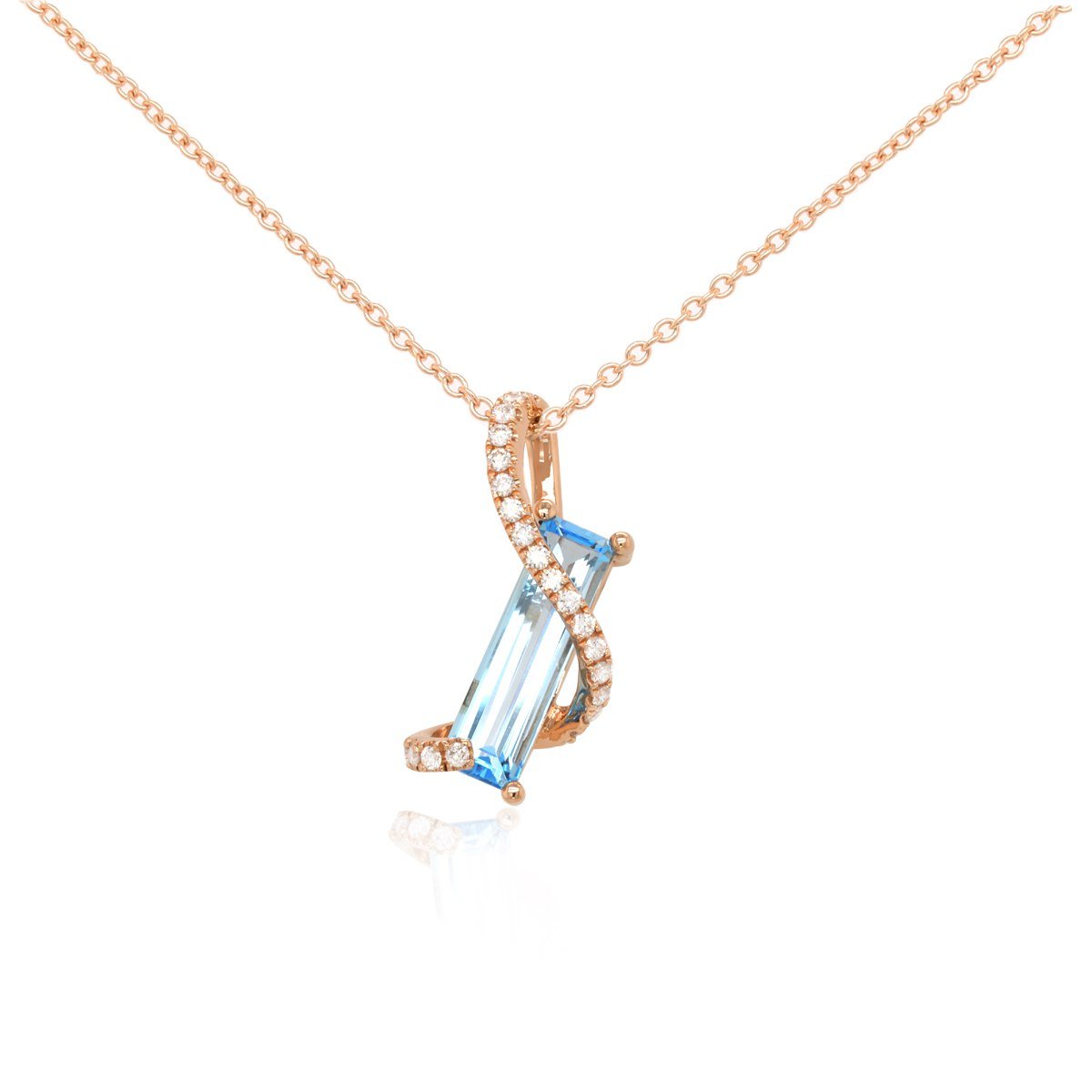 Diamond / Blue Topaz Necklace
