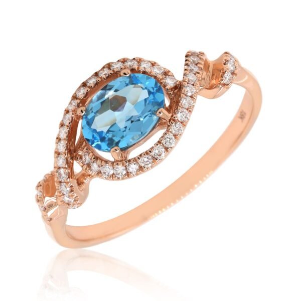 Diamond / Blue Topaz Ring