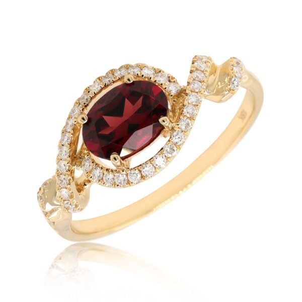 Diamond / Garnet Ring