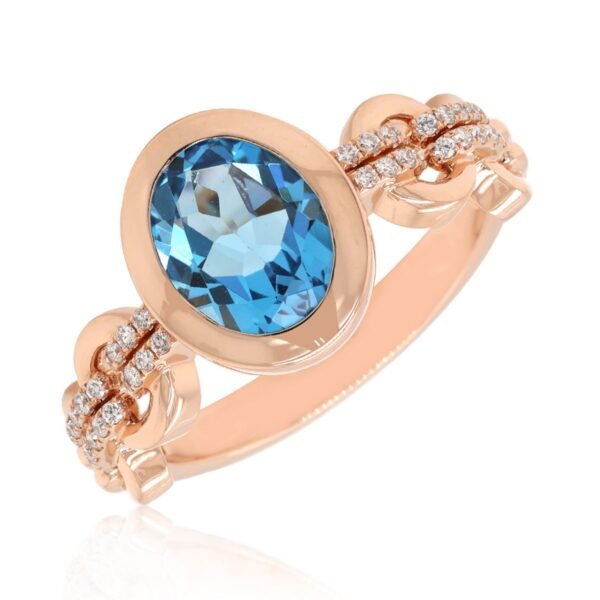 Diamond / Blue Topaz Ring