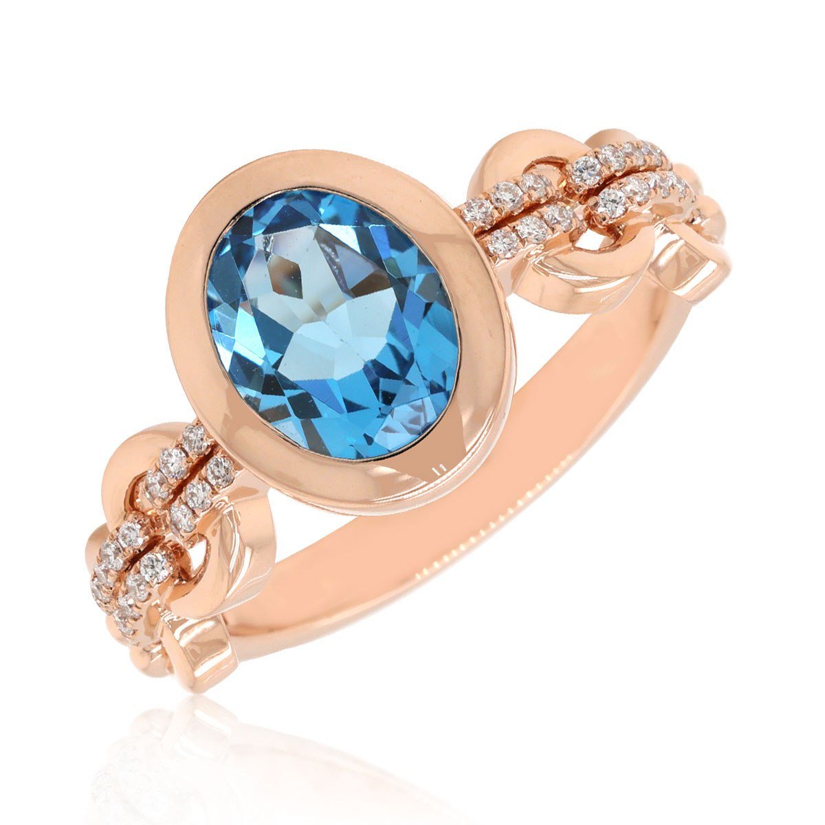Diamond / Blue Topaz Ring
