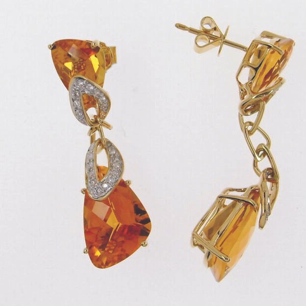 Diamond / Citrine Earrings
