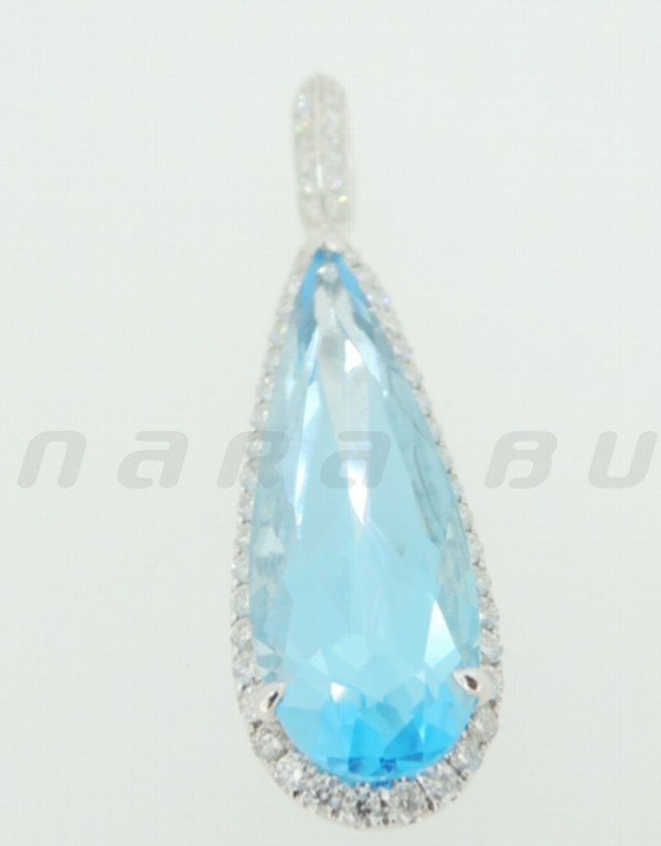 Diamond / Blue Topaz Pendant