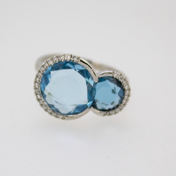 Diamond / Blue Topaz Ring