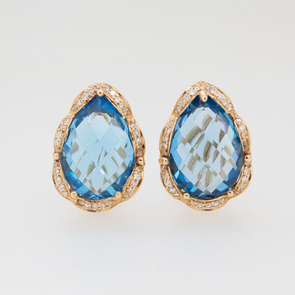Diamond / Blue Topaz Earrings
