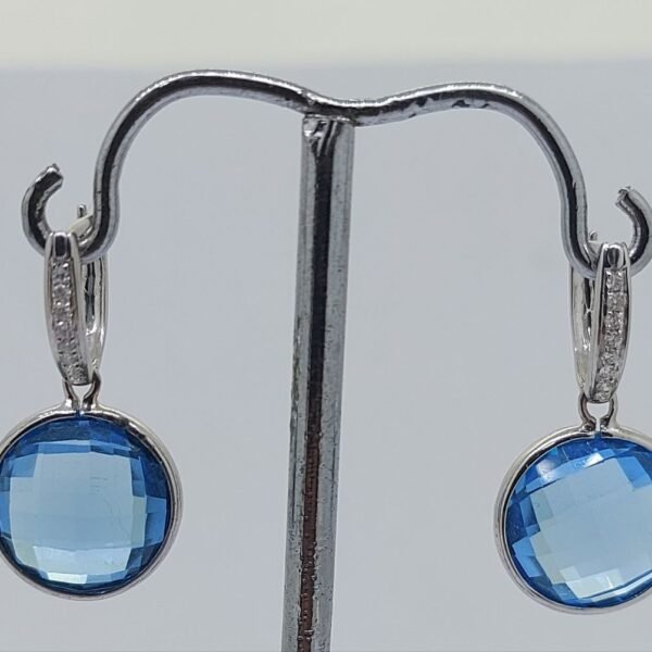 Diamond / Blue Topaz Earrings