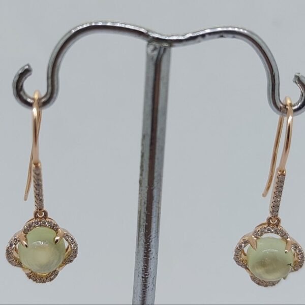 Diamond / Prehnite Earrings