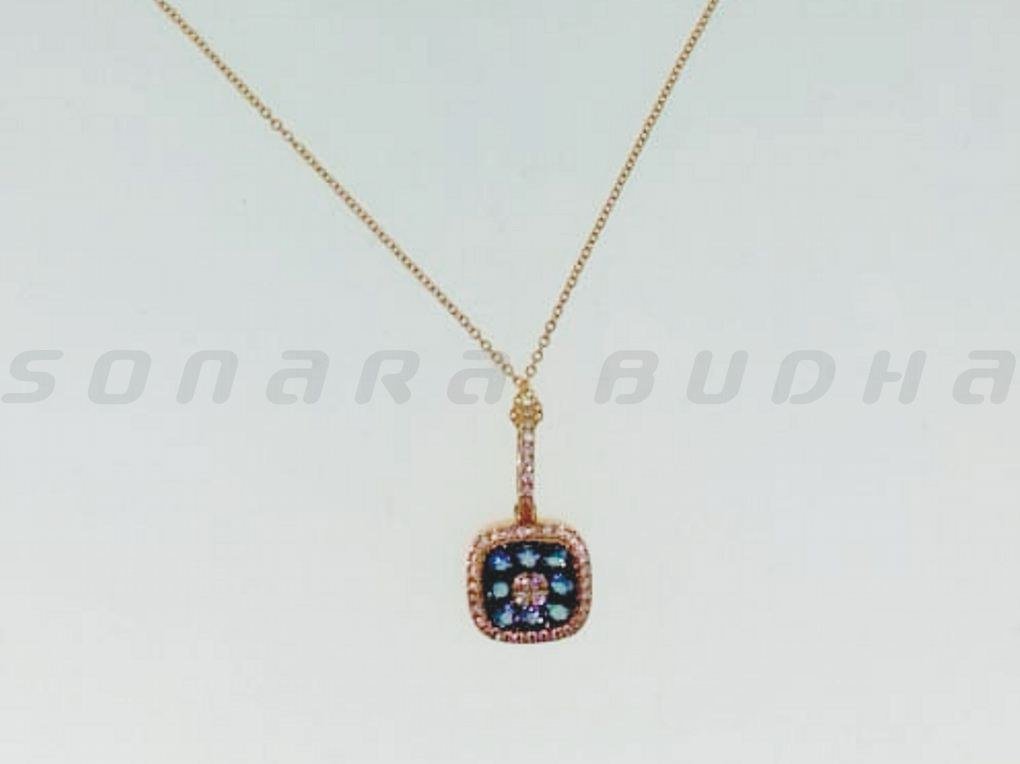 Diamond / Blue Topaz Necklace