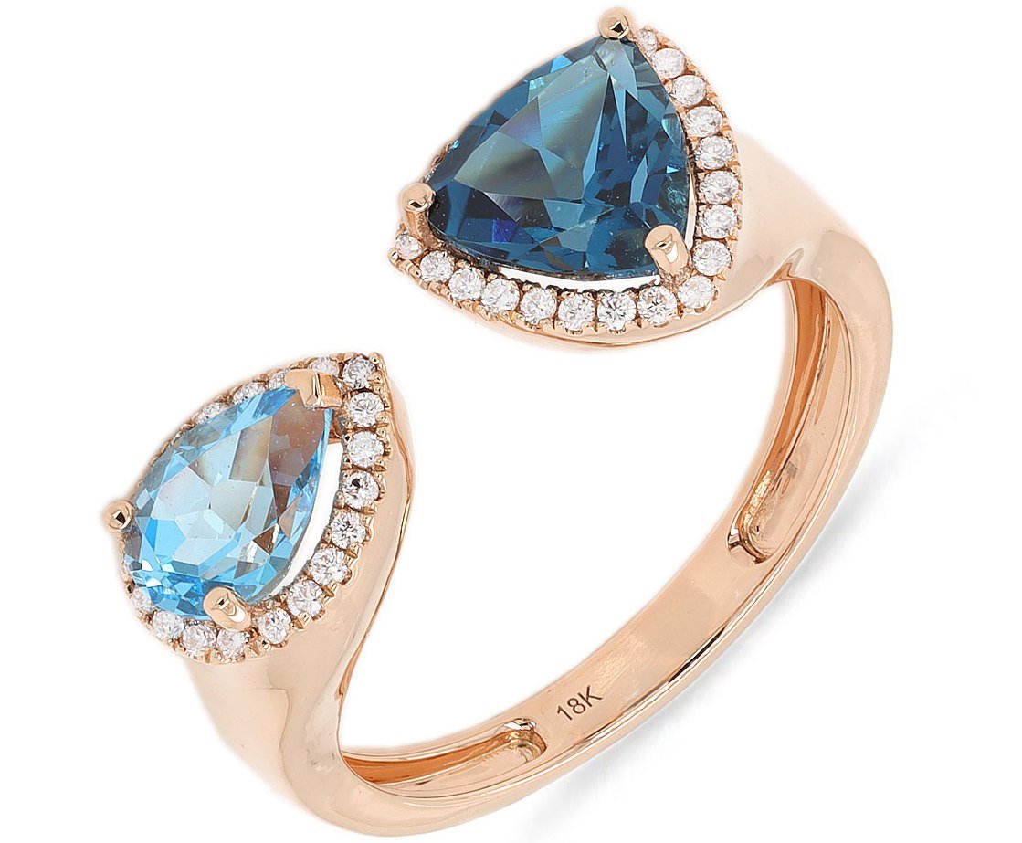Diamond / Blue Topaz Ring